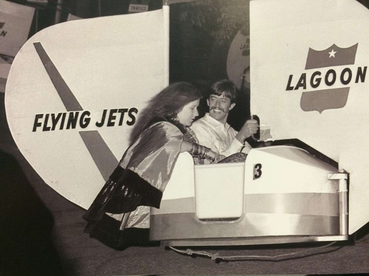 Music legend Janis Joplin rides Lagoon's "Flying Jets." She performed at Lagoon in 1968. (Photo: Courtesy of Lagoon)