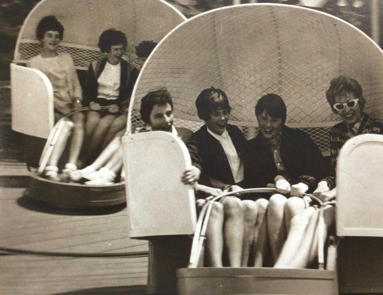 A photo of people riding the Tilt-A-Whirl in 1973. (Photo: Courtesy of Lagoon)