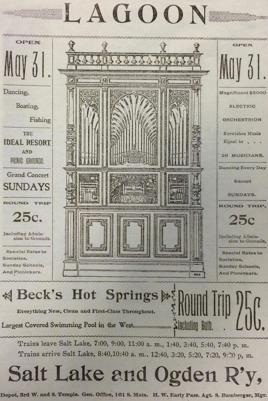 An advertisement in the "Layton Lancet" for Lagoon that appeared in the late 1890s. (Photo: Courtesy of Lagoon)