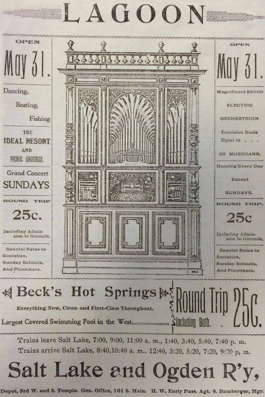 An advertisement in the "Layton Lancet" for Lagoon that appeared in the late 1890s. (Photo: Courtesy of Lagoon)