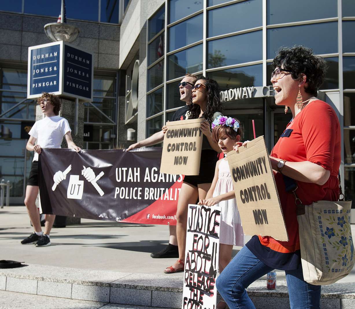 Protesters shout during a rally in Salt Lake City on Monday, June 20, 2016. (Photo: Hans Koepsell, Deseret News)