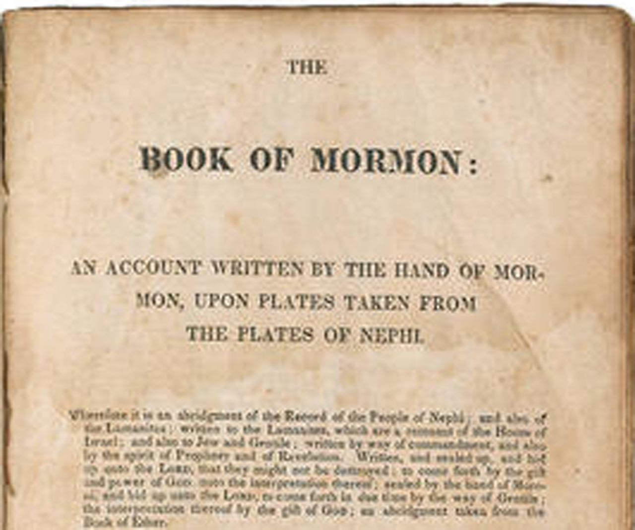 1st edition Book of Mormon sells for $52.5K at NYC auction