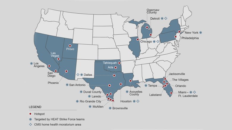 Analysis that resulted in determination of hot spots was not designed to make determinations of
actual fraud. Photo: US Dept of Health & Human Services