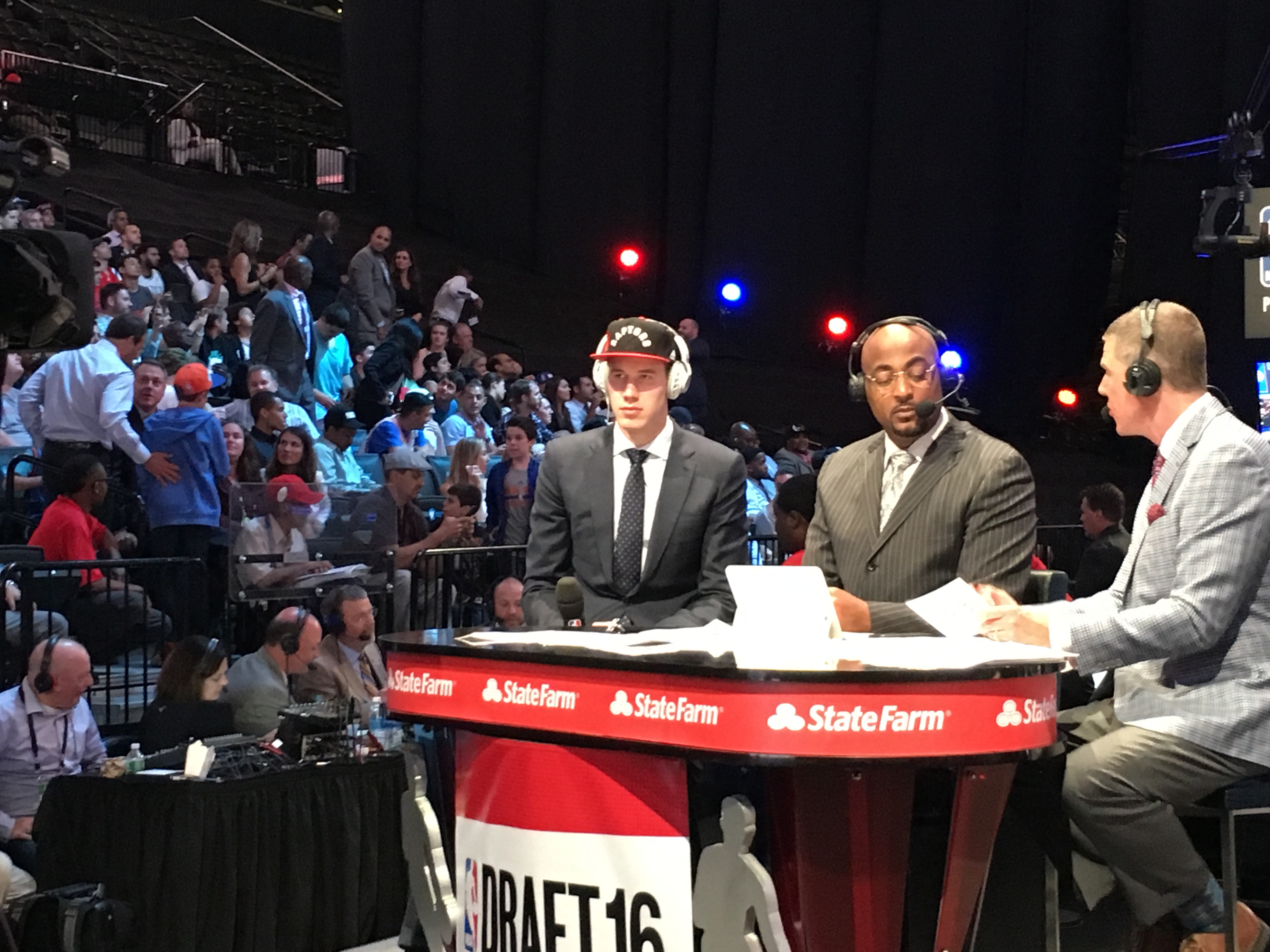 Former University of Utah forward-center Jakob Poeltl talks about being selected ninth overall to the Toronto Raptors in the 2016 NBA draft. (Photo: Andy Larsen, KSL.com)