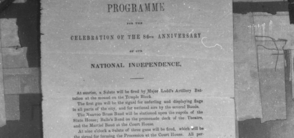 A programme of the celebration of the 86th anniversary of National Independence, 1862. (Photo: Utah State Historical Society)