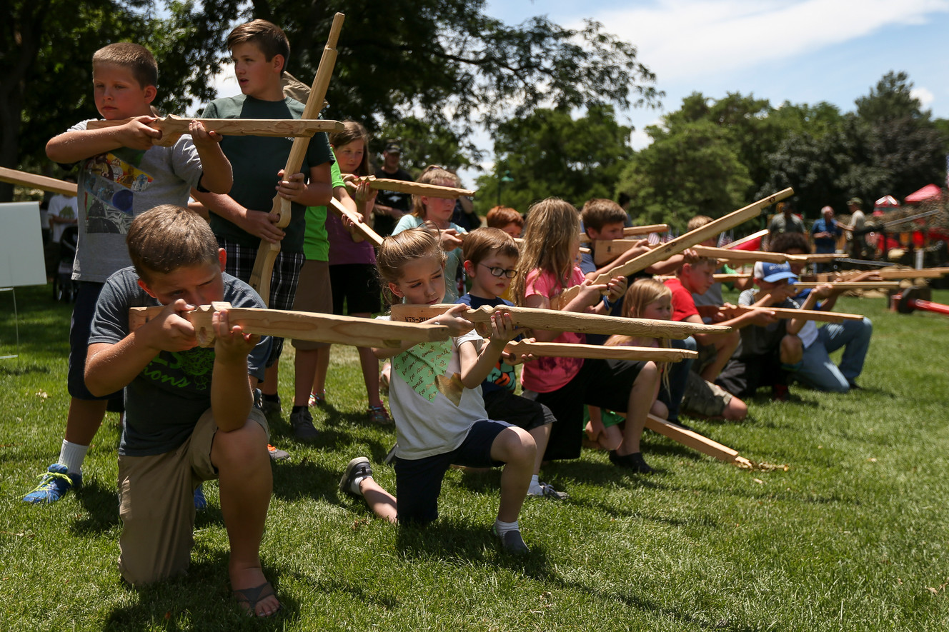 Children participate in a "boot camp" at the Cries of Freedom at SCERA Park in Orem on Saturday, July 2, 2016. (Photo: Spenser Heaps, Deseret News)