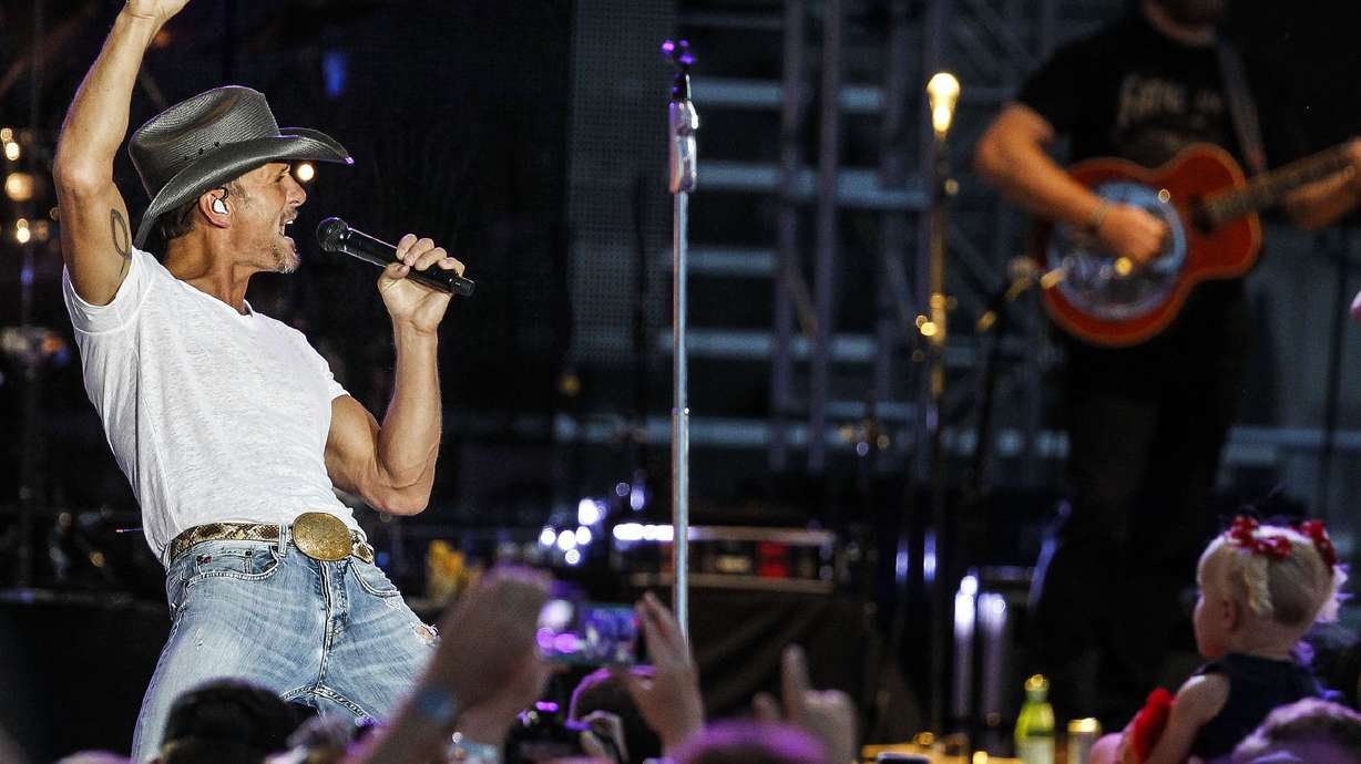 Tim McGraw performs at 36th annual Stadium of Fire at Lavell Edwards Stadium in Provo on July 2, 2016. McGraw will be returning to the Stadium of Fire for the third time in 2022.