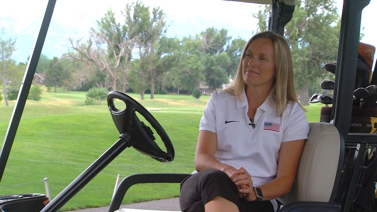 Denise Parker takes a break from a round of golf to talk about her Olympic experience with USA Archery. (Photo: Ben Schroeder, KSL-TV)