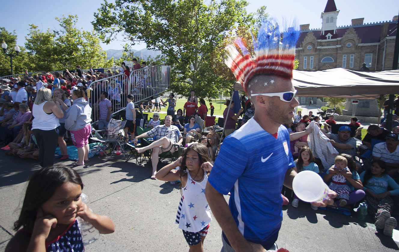Randolph Scott sports an American flag mohawk during the Freedom Festival Grand Parade in Provo on Monday, July 4, 2016. (Photo: Hans Koepsell, Deseret News)
