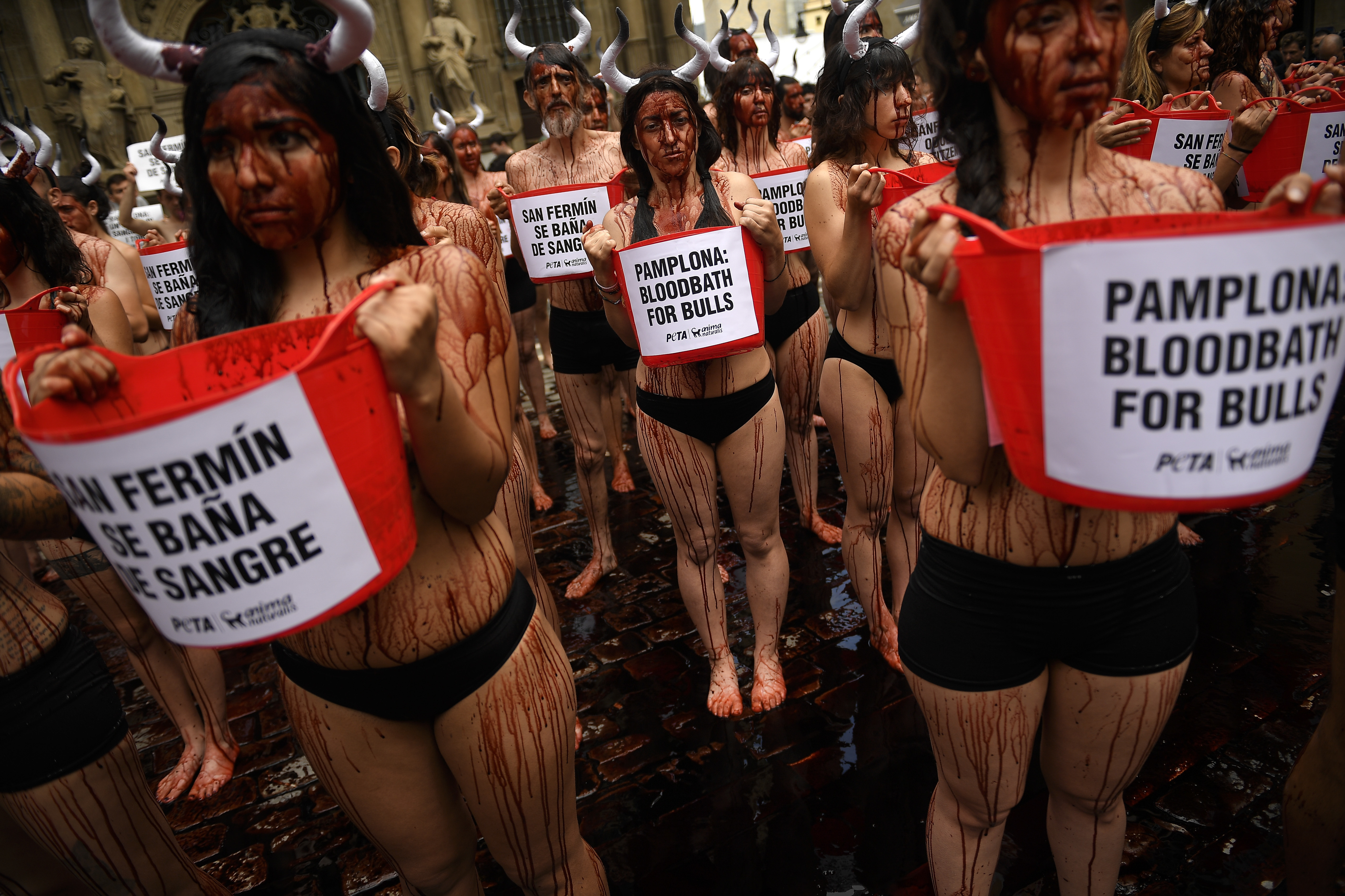 Pamplona erupts with start of Spain's Fermin bull-run fiesta