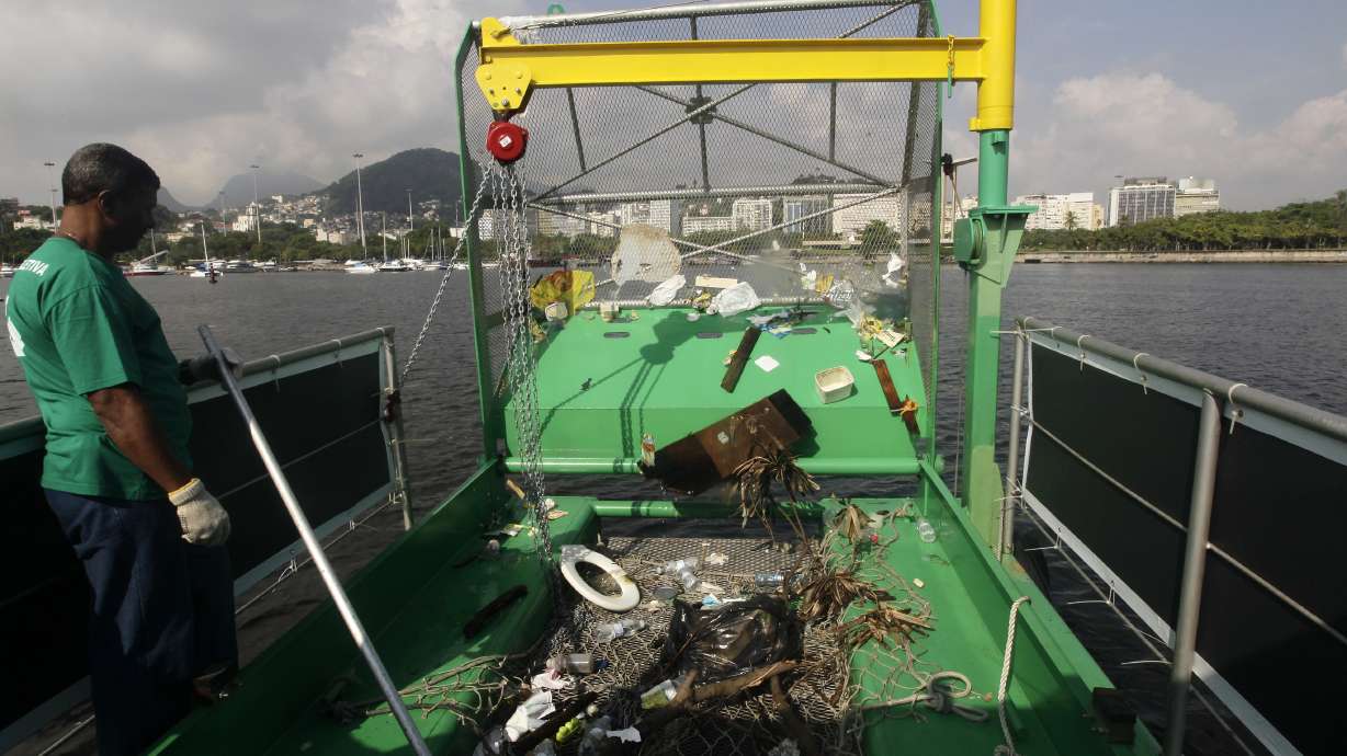 Helicopters and GPS to spot floating trash at Rio Olympics