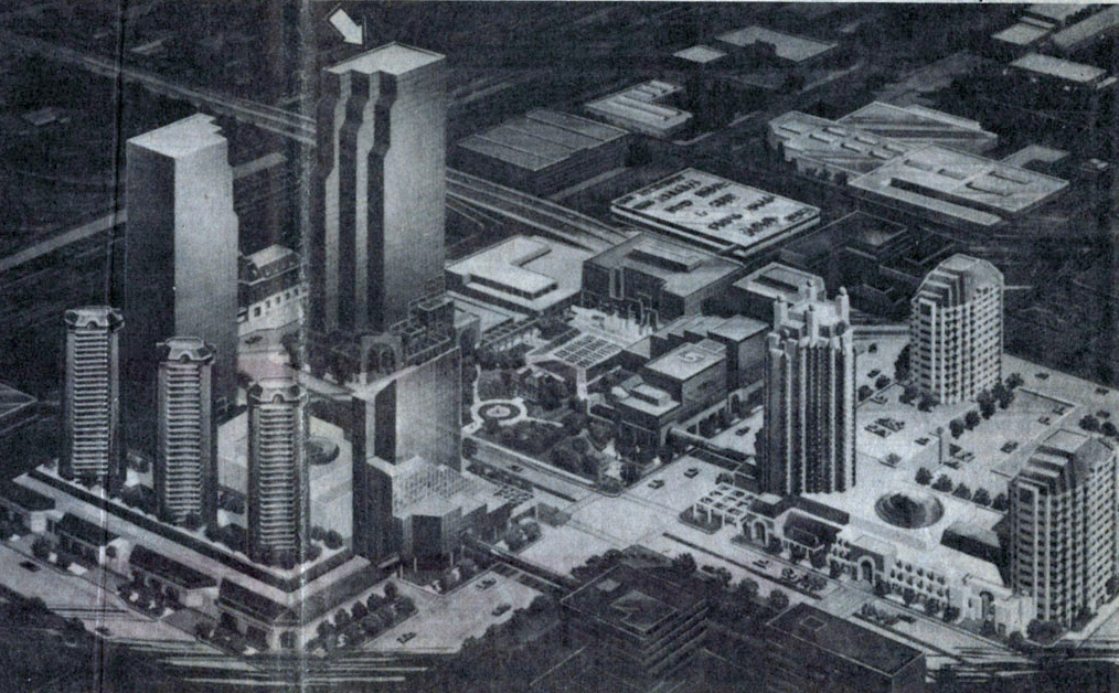 A look at what the Triad Center was supposed to look like after the groundbreaking for Triad 1 on June 7, 1985. Construction for the building never started and the plans for completing the project were eventually scrapped. (Photo: Deseret News File)