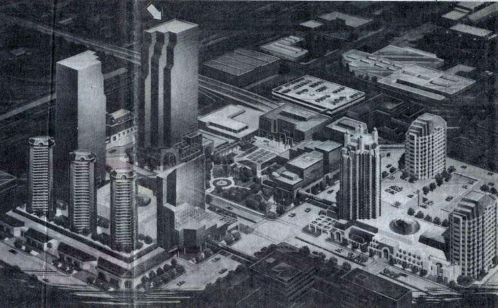 A look at what the Triad Center was supposed to look like after the groundbreaking for Triad 1 on June 7, 1985. Construction for the building never started and the plans for completing the project were eventually scrapped. (Photo: Deseret News File)