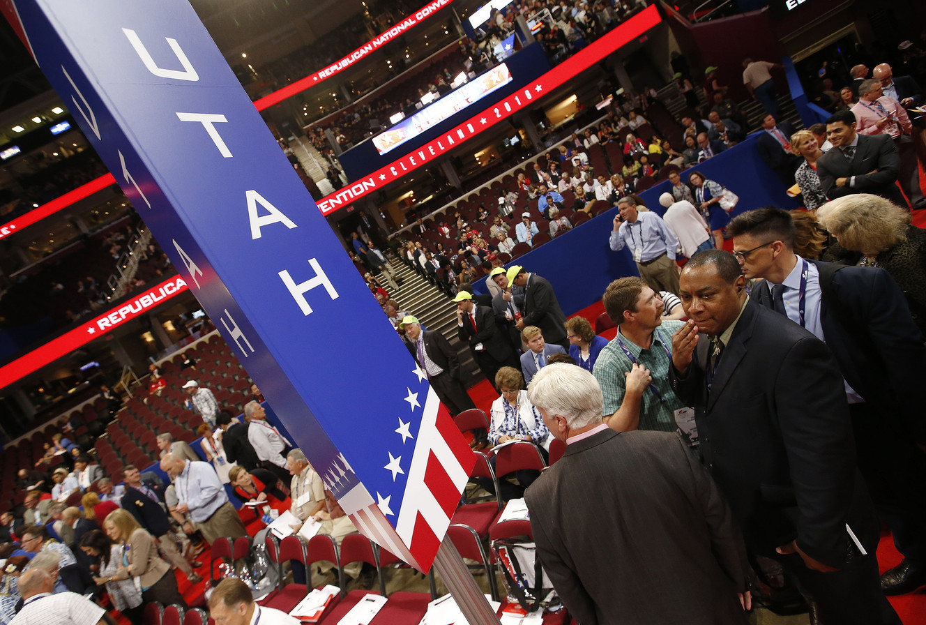 Utah delegates attend the National Republican Convention in Cleveland on Monday, July 18, 2016. (Photo: Jeffrey D. Allred, Deseret News)