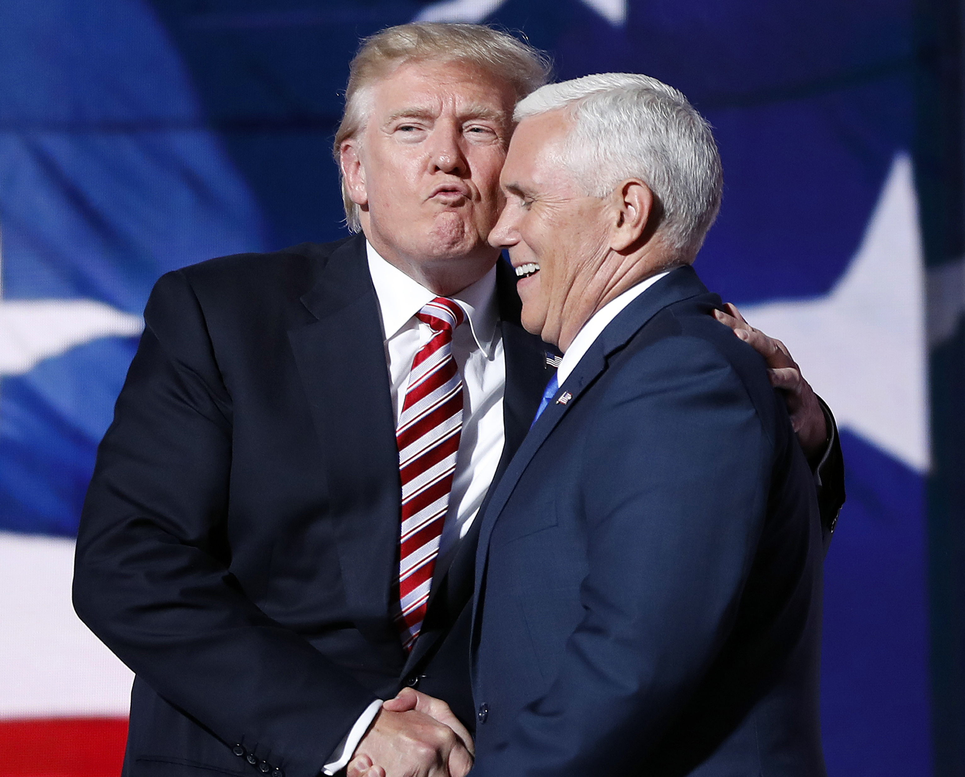 Twitter talks Donald Trump's 'air kiss' of Mike Pence