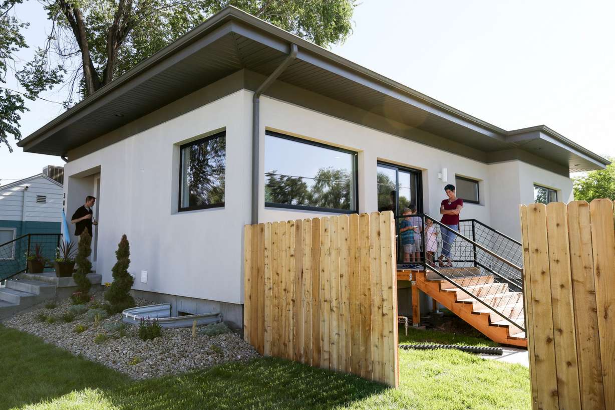 People tour the Emery Passive House in Salt Lake City's Poplar Grove neighborhood on Thursday, July 21, 2016. The home is a model of affordable, energy-efficient housing. (Photo: Spenser Heaps, Deseret News)