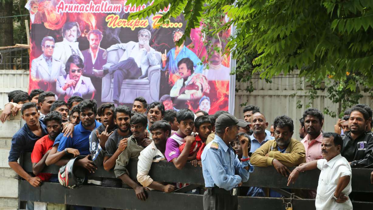 Crowds cheer Indian superstar Rajnikanth's latest film