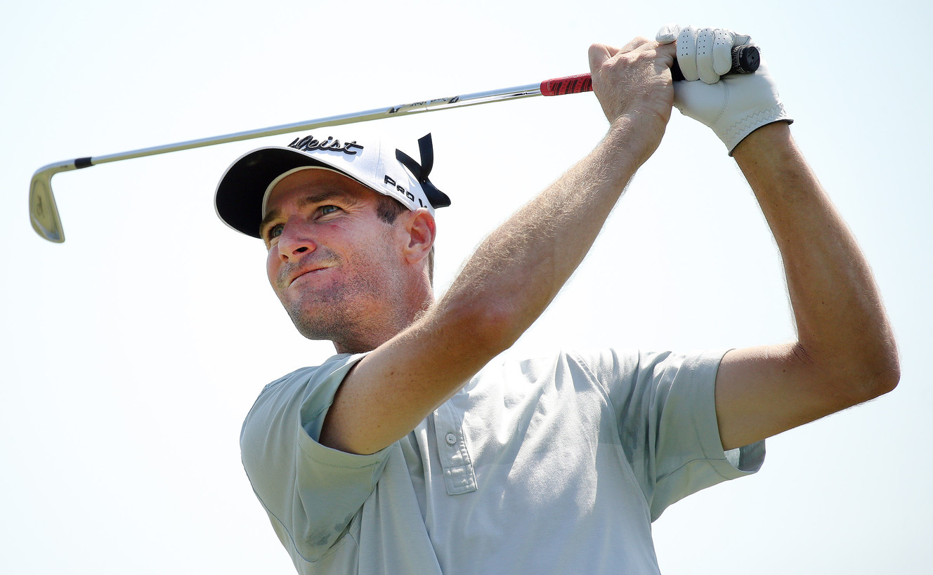 Nicholas Lindheim watches his shot as he joins other golfers competing in day 3 of the Utah Championship in Lehi at Thanksgiving Point on Saturday, July 23, 2016. (Photo: Scott G Winterton, Deseret News)