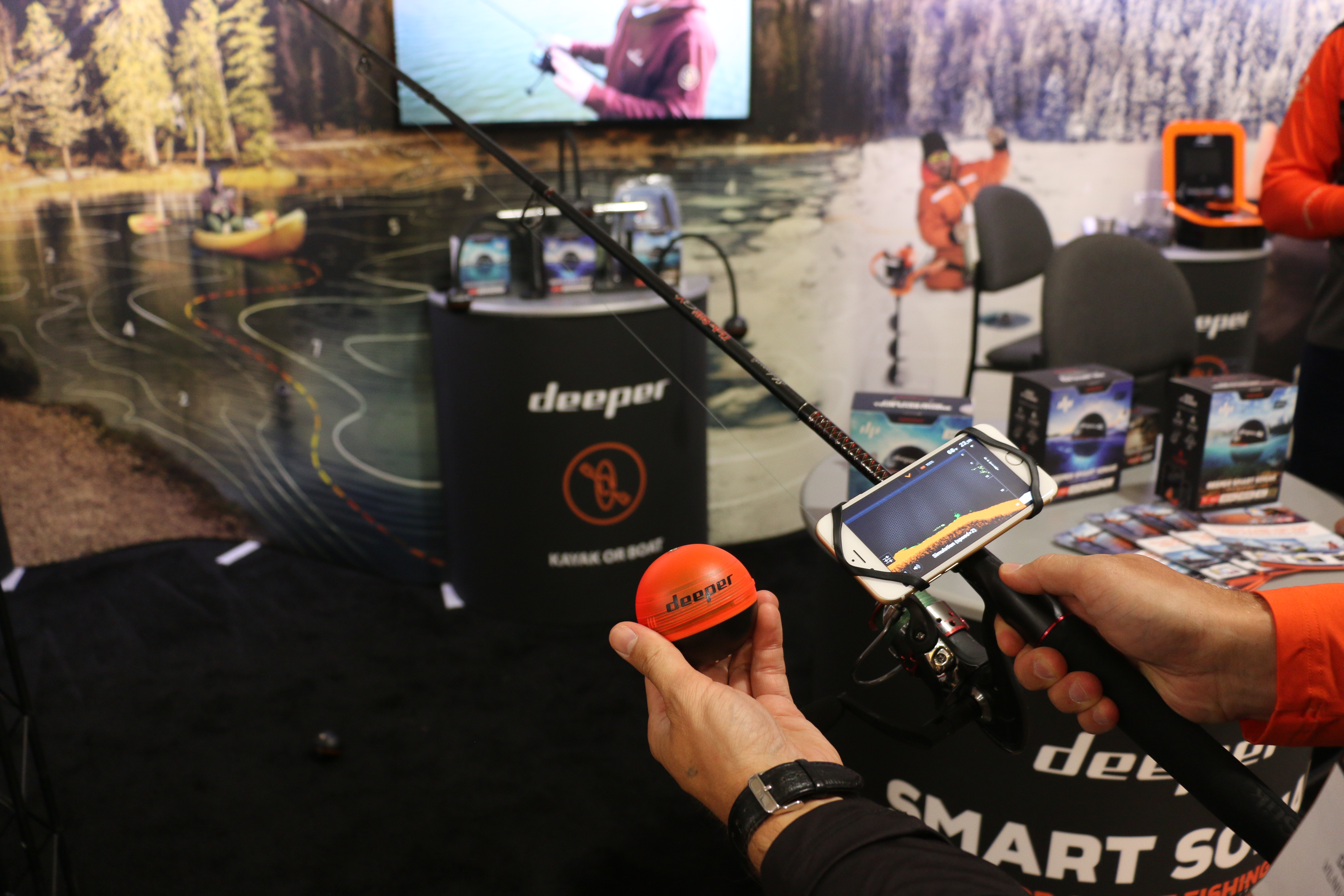 The Deeper Smart Sonar unveiled several new features in the updated models at the expo. Photo credit: Faith Heaton Jolley, KSL