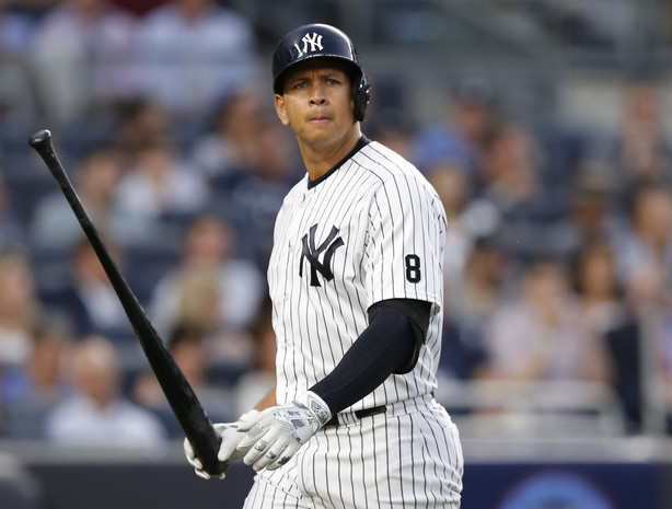 In this Monday, June 6, 2016 photo New York Yankees designated hitter Alex Rodriguez (13) reacts after striking out swinging in the fourth inning of a baseball game against the Los Angeles Angels at Yankee Stadium in New York. (Kathy Willens, AP Photo File)