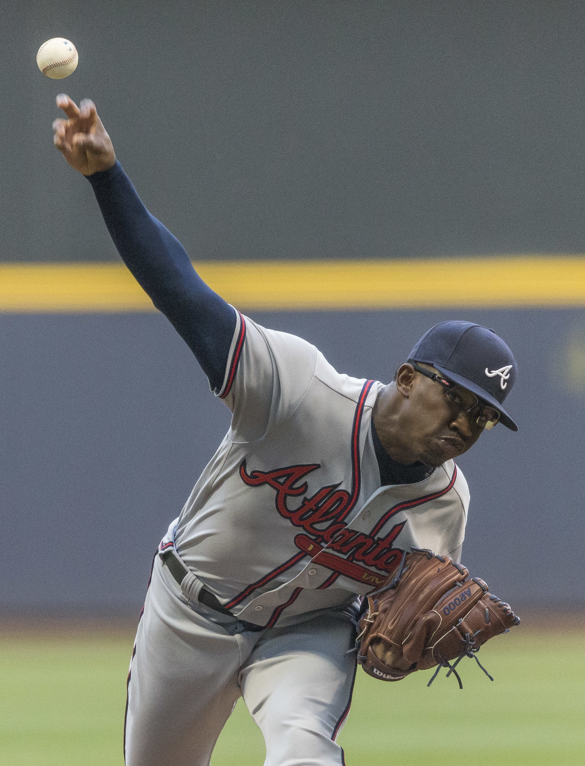 Jenkins throws 6 strong innings, Braves beat Brewers 2-1
