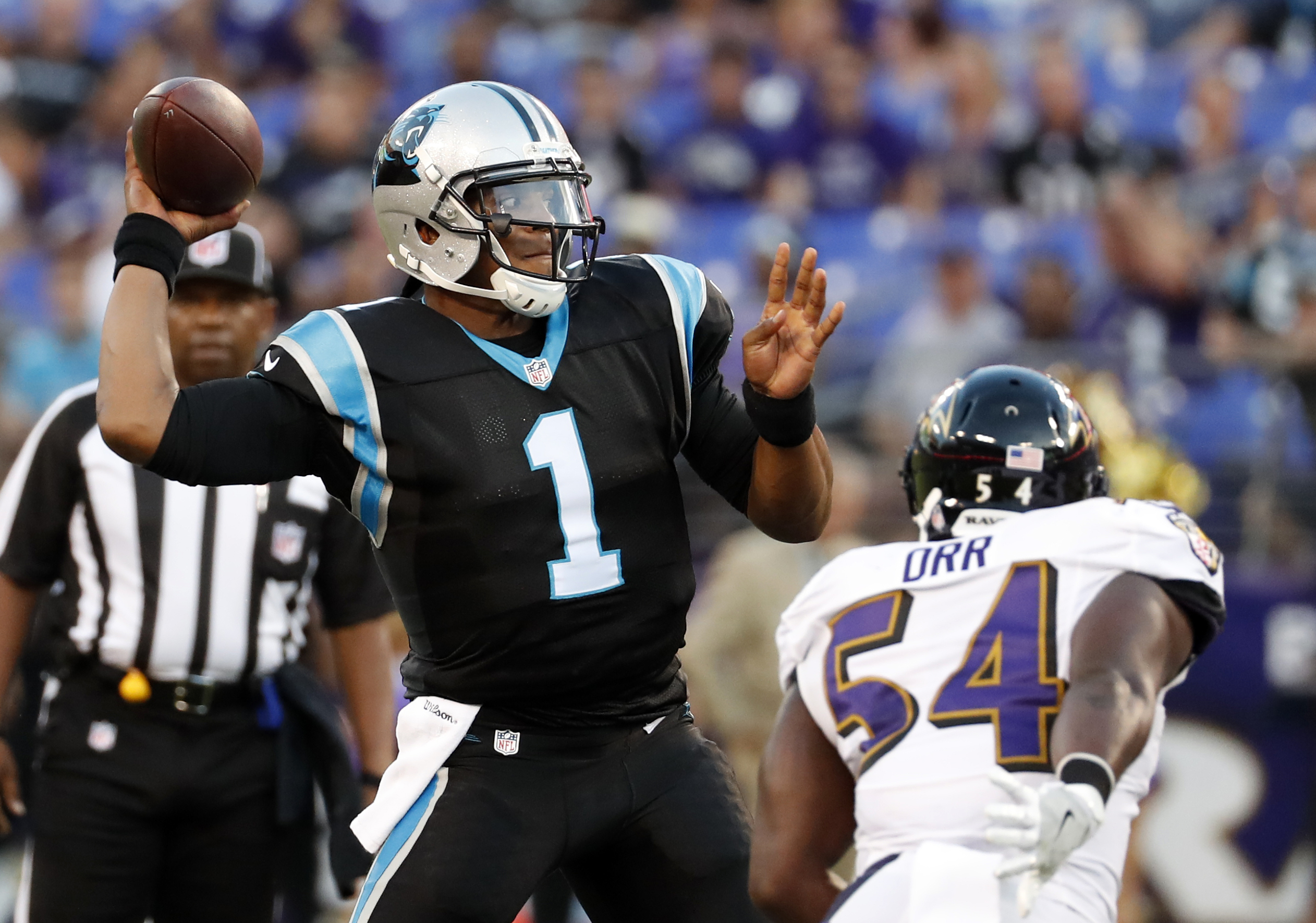 Newton sharp in only series as Panthers lose to Ravens 22-19