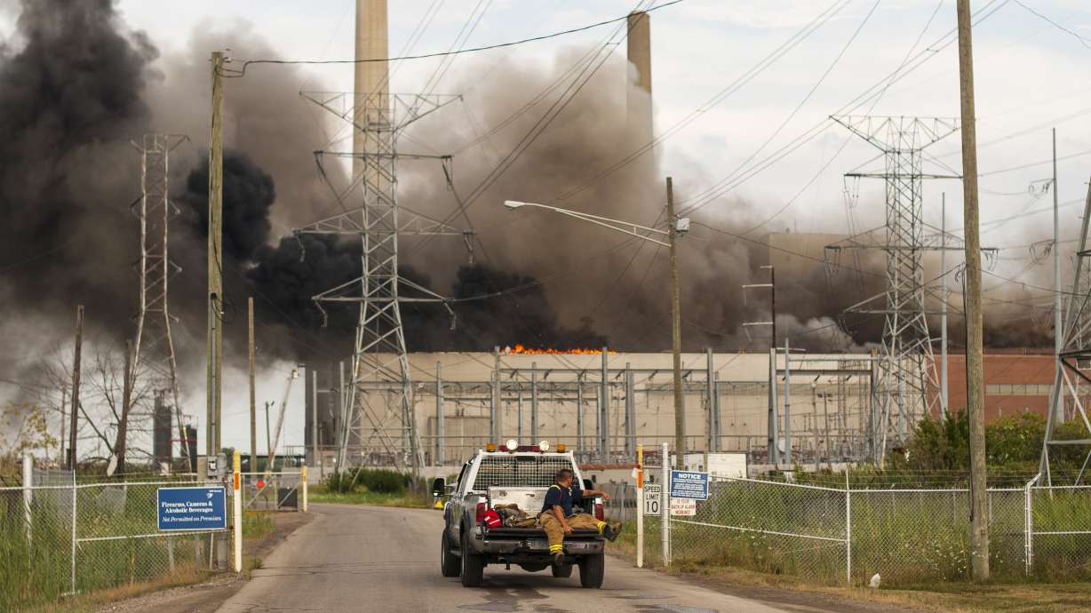 The Latest: Michigan power plant remains closed after fire