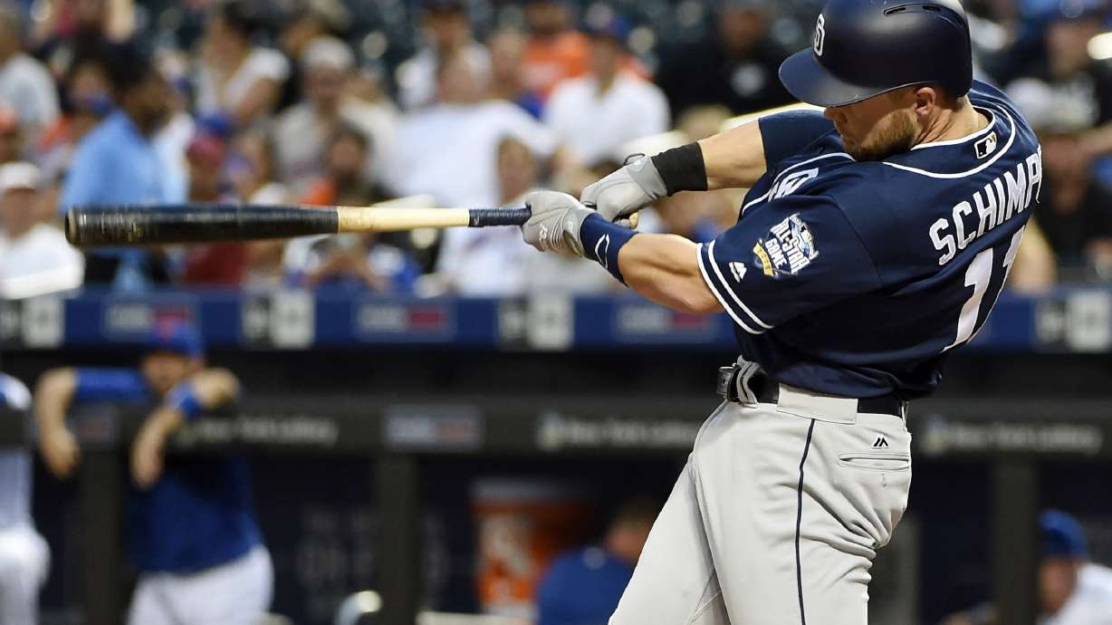 Schimpf has 2 HRs, 6 RBIs as Padres beat reeling Mets 8-6