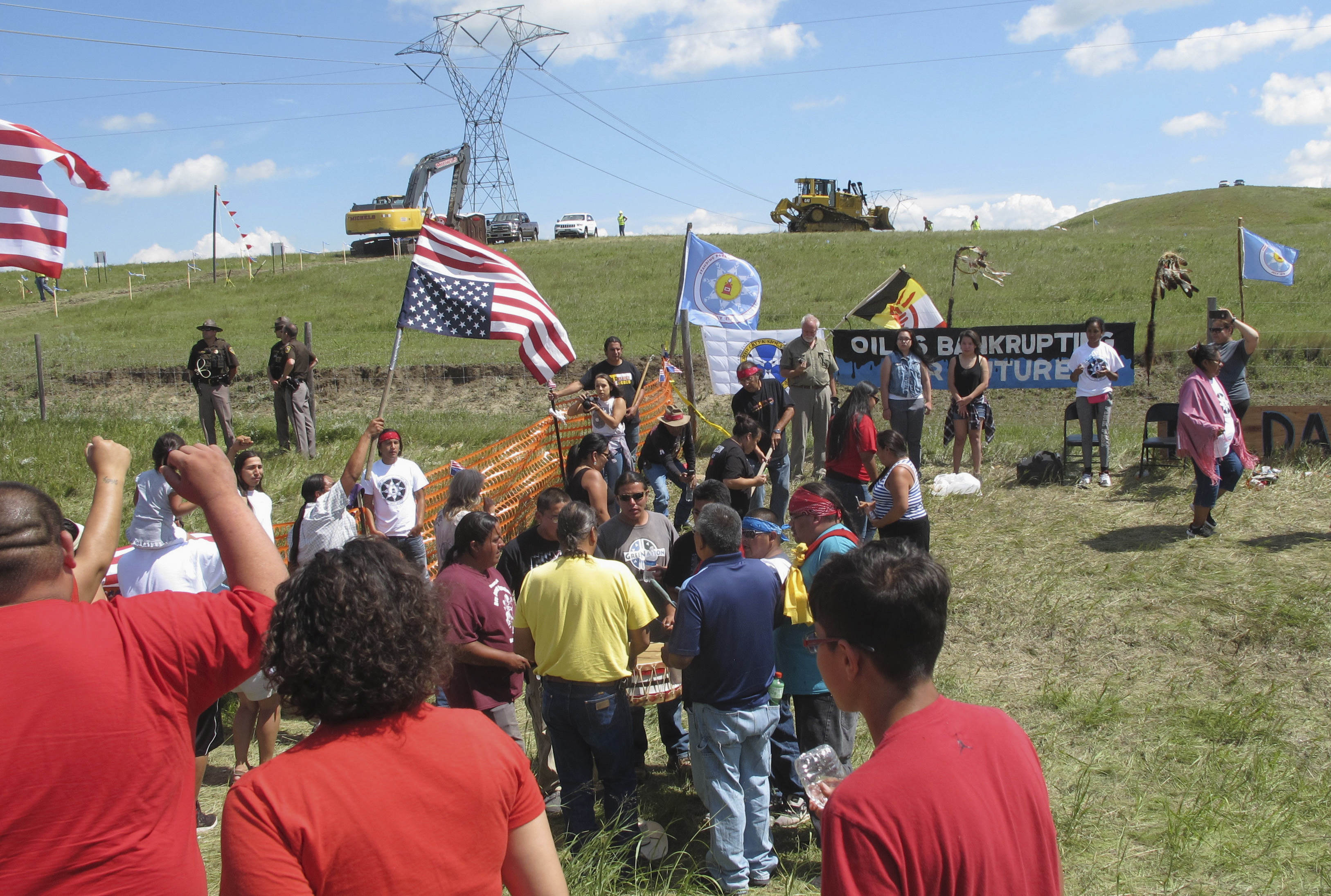Oil pipeline construction halted amid talks with protesters
