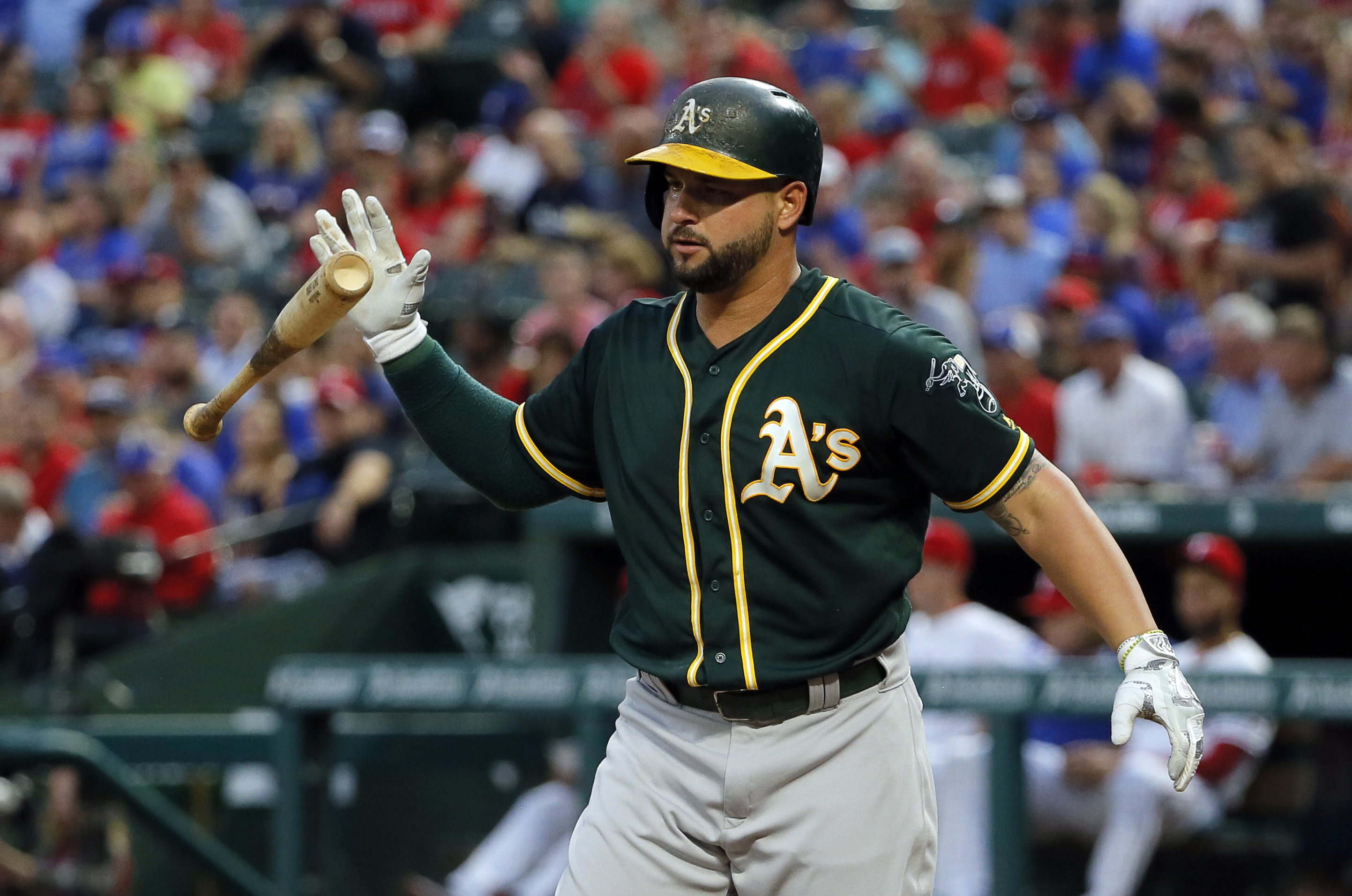 Rangers' 3 runs in 10th beat A's 5-4 when Odor hit by pitch