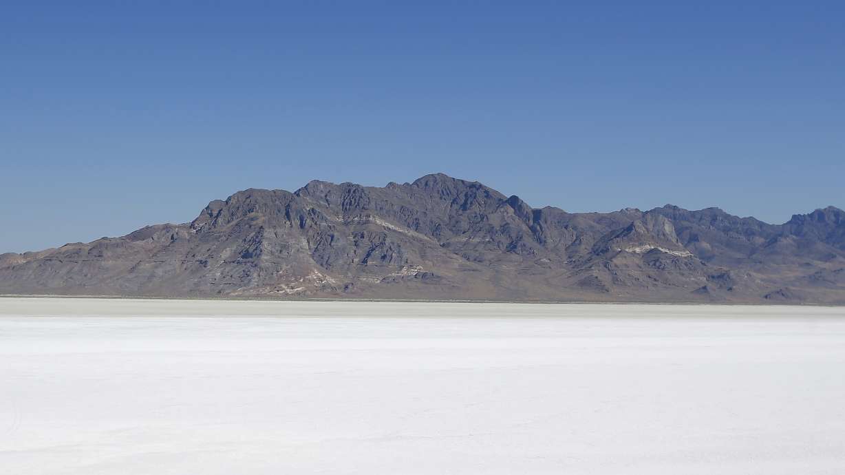 This image from 2016 shows the Bonneville Salt Flats. A man was flown to the hospital after crashing at more than 200 miles per hour while competing at Bonneville Speed Week at the salt flats.