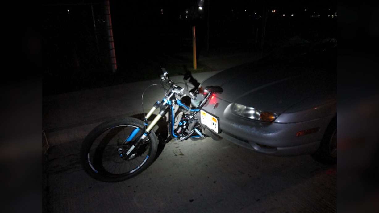 Mitchell Bennett was riding his bike on 900 West near 3160 South when a car hit him from behind. Bennett struck the windshield and suffered severe head, neck and back injuries. (Photo: KSL TV)