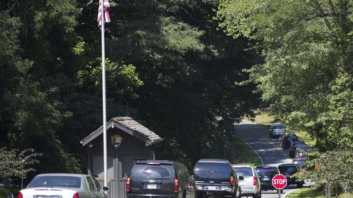 First family goes hiking in national park in Virginia