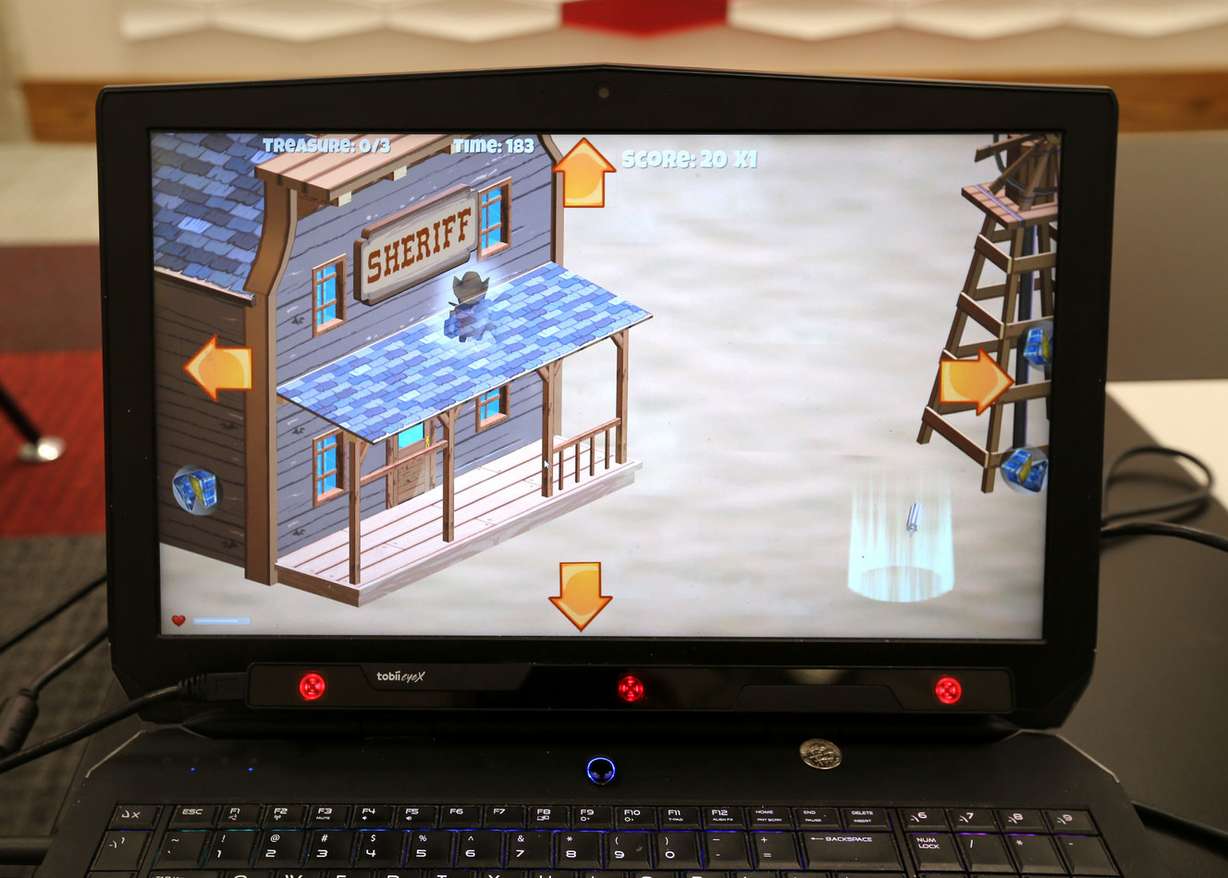 A screen shot of a video game that tracks eye movement and can diagnose lazy eye is seen at the Spencer Eccles Health Sciences Library in Salt Lake City on Tuesday, Aug. 16, 2016. (Photo: Kristin Murphy, Deseret News)