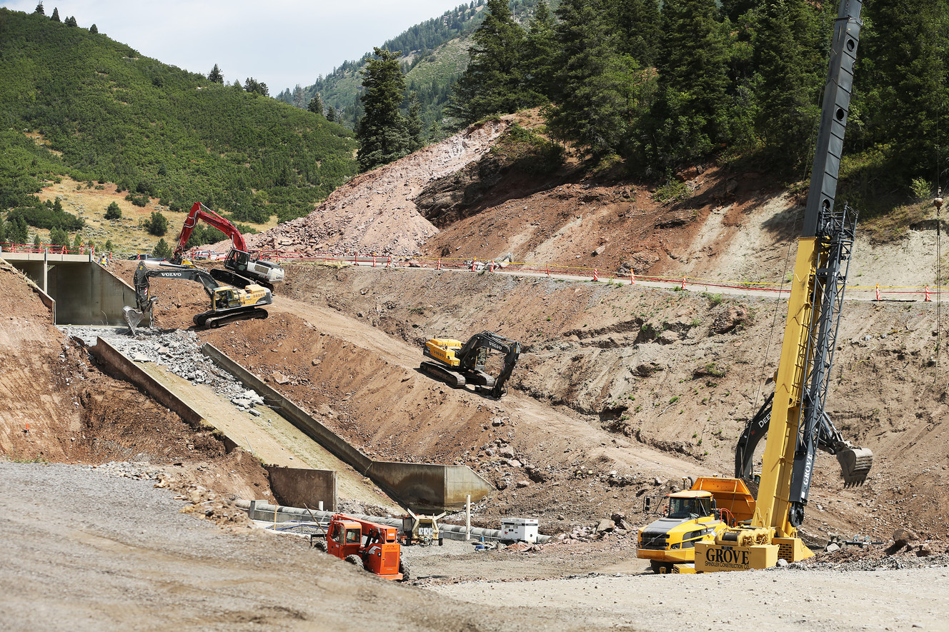 Construction operations at Tibble Fork Dam are seen on Tuesday, Aug. 23, 2016. (Photo: Scott G Winterton, Deseret News)