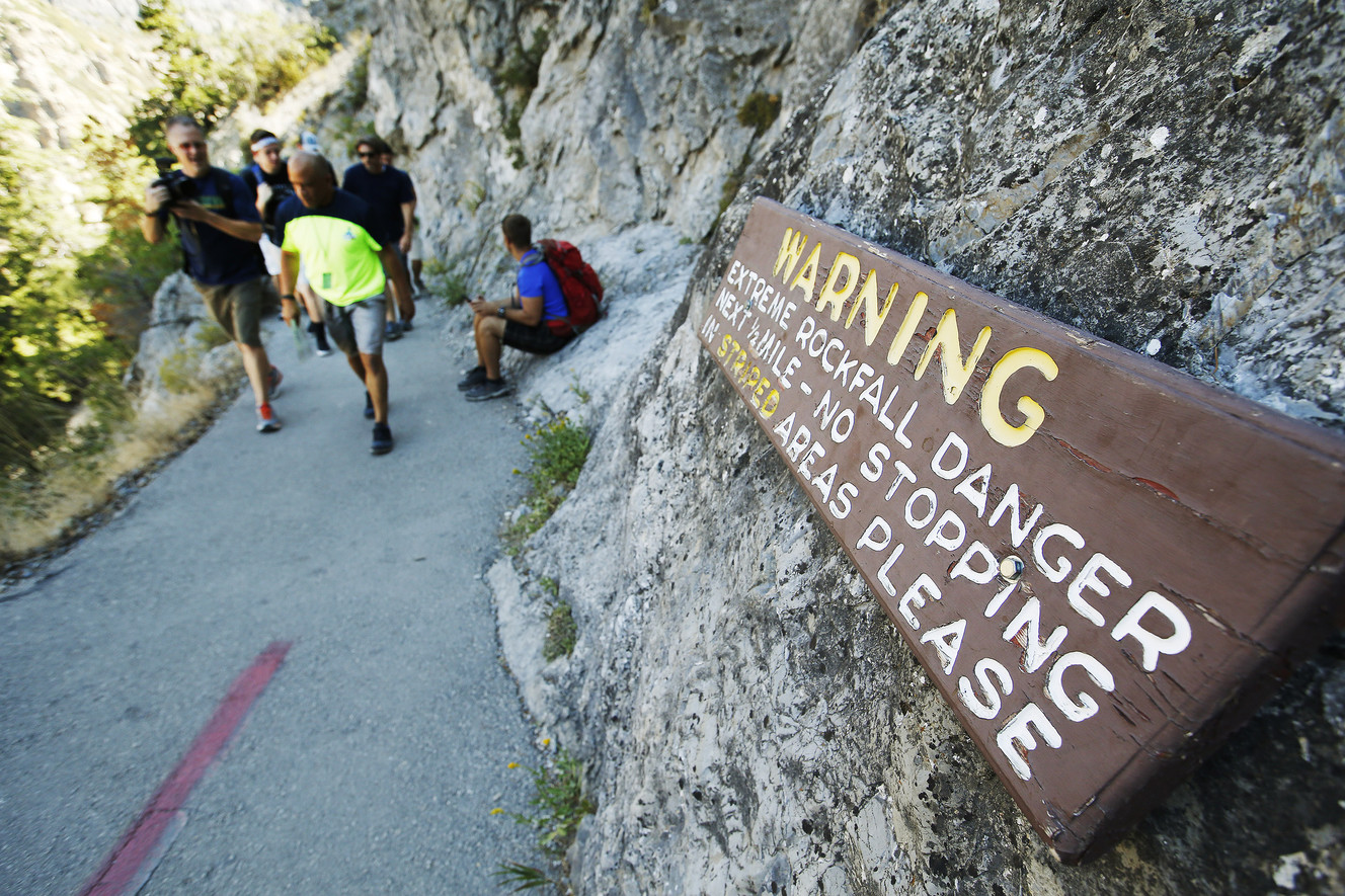 Keenan Adcock, 51, hikes the Timpanogos Cave National Monument trail for the 100th time this season on Wednesday, Aug. 31, 2016, in American Fork. Adcock underwent open-heart surgery to replace an aortic valve. The 1 ½ mile trail ascends 1,000 feet to the cave entrance. (Photo: Jeffrey D. Allred, Deseret News)