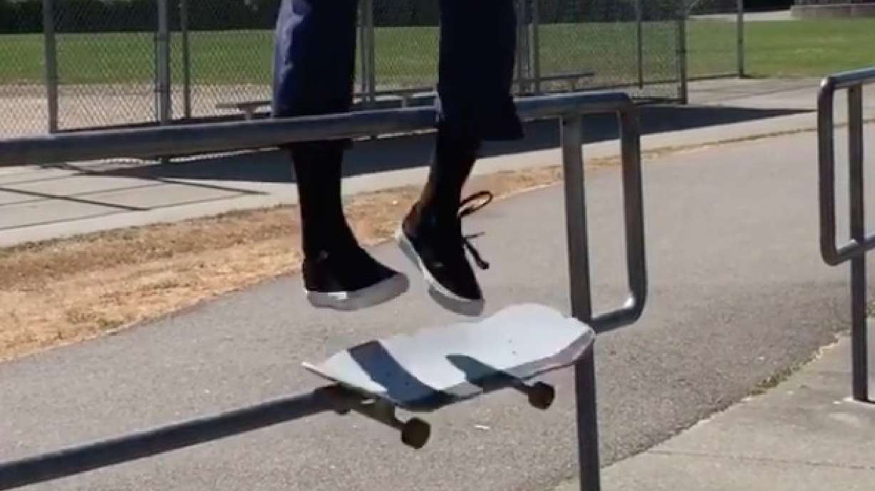 Have You Seen This? Skateboarder’s impressive 360-degree spin around rail