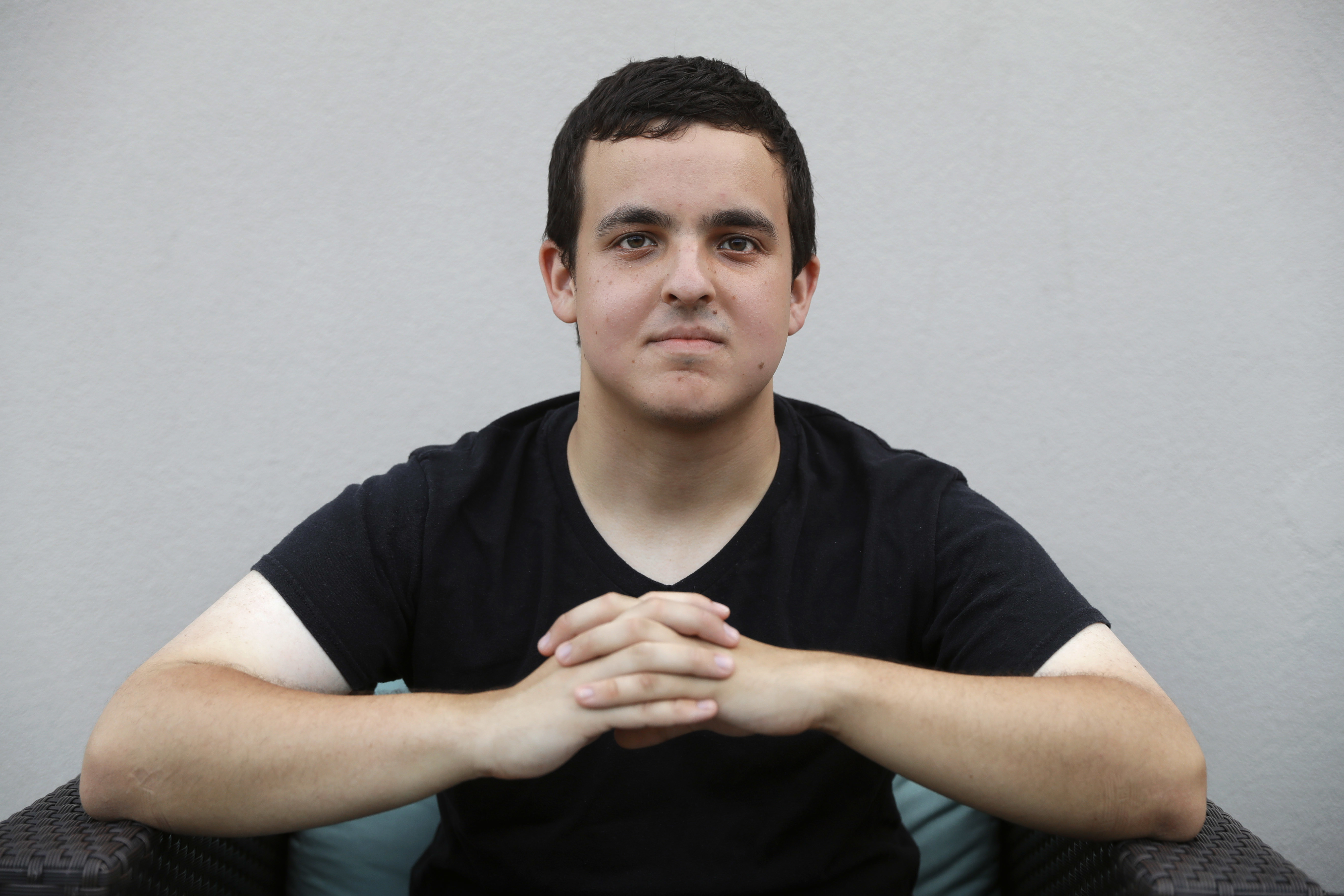 Michael Massaroli, 21, who is originally from Staten Island, N.Y., poses for a portrait in Washington on Wednesday, Aug. 17, 2016.