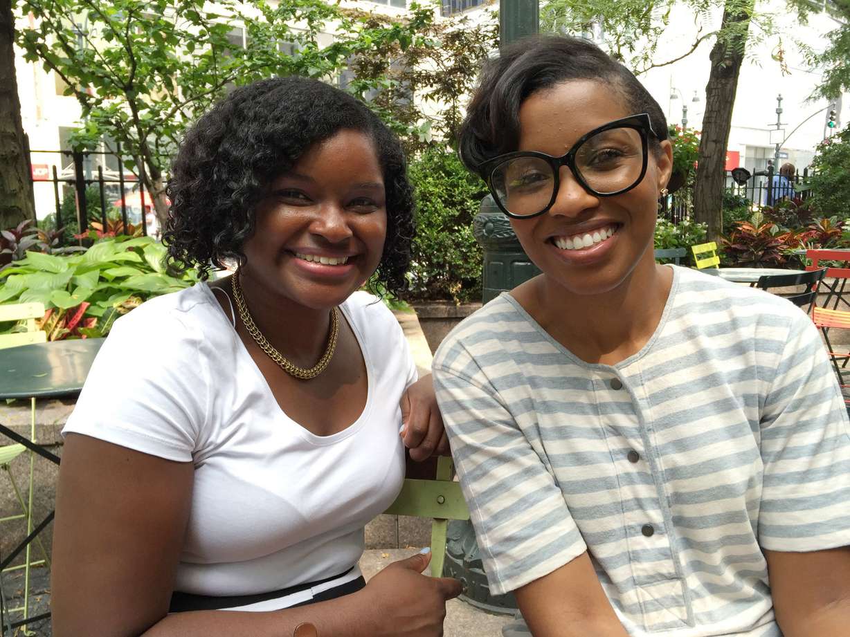 Anjunelly Jean-Pierre, left, and her sister, Rachel Jean-Pierre, pose for a photo in New York on July 30, 2016. Photo: AP Photo