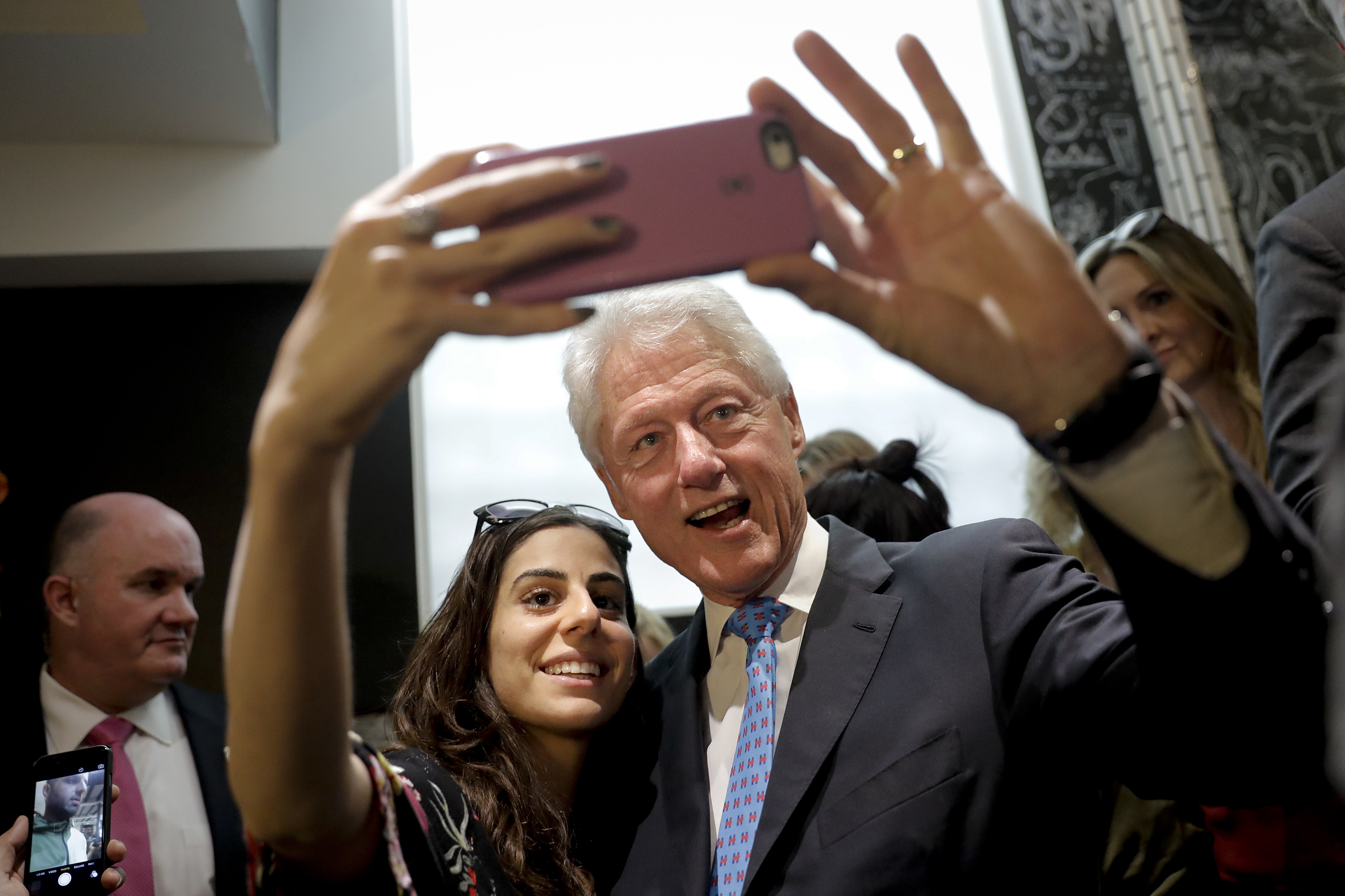 With his wife sidelined, Bill Clinton steps in to fill void
