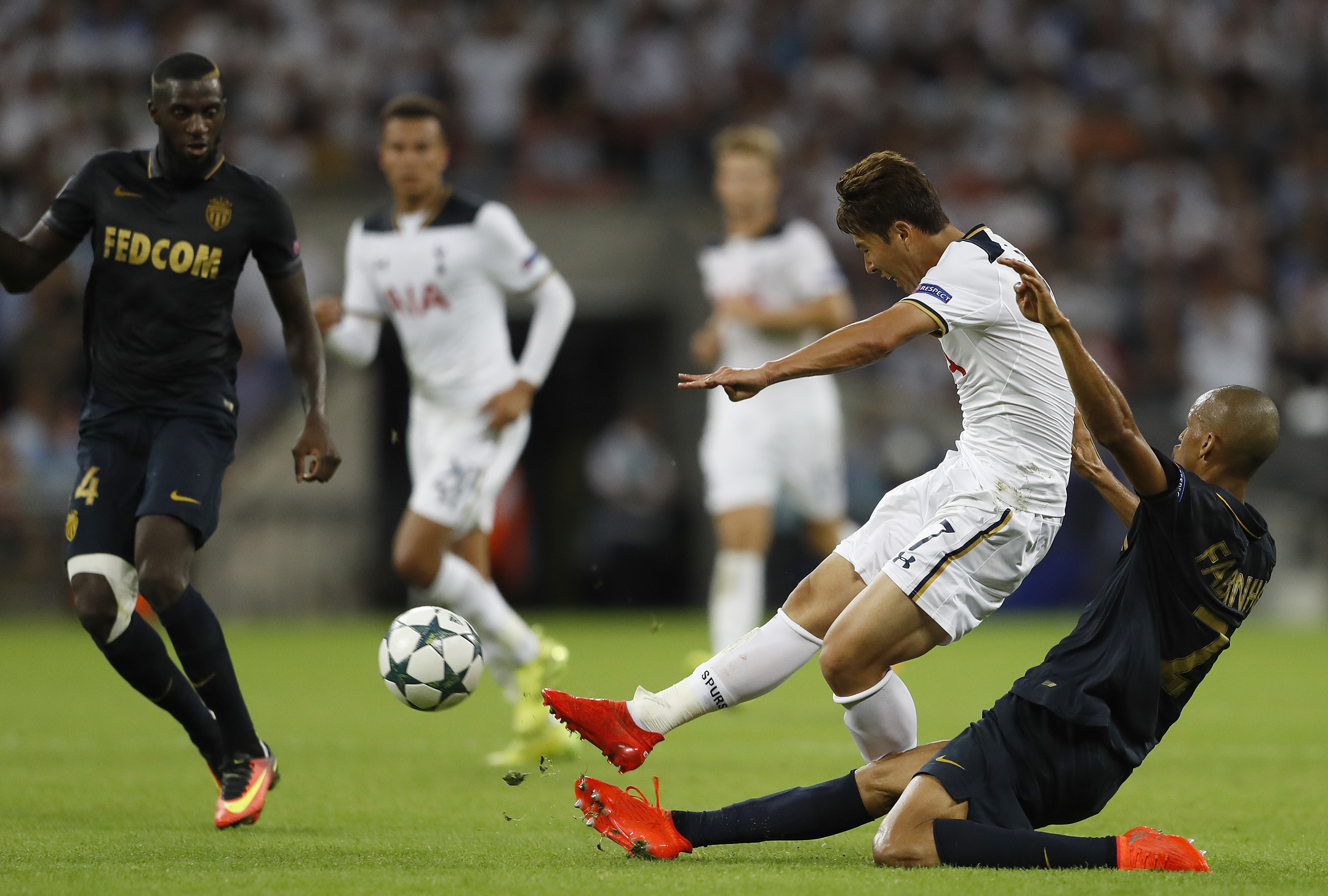 Monaco beats Tottenham 2-1 at Wembley in Champions League