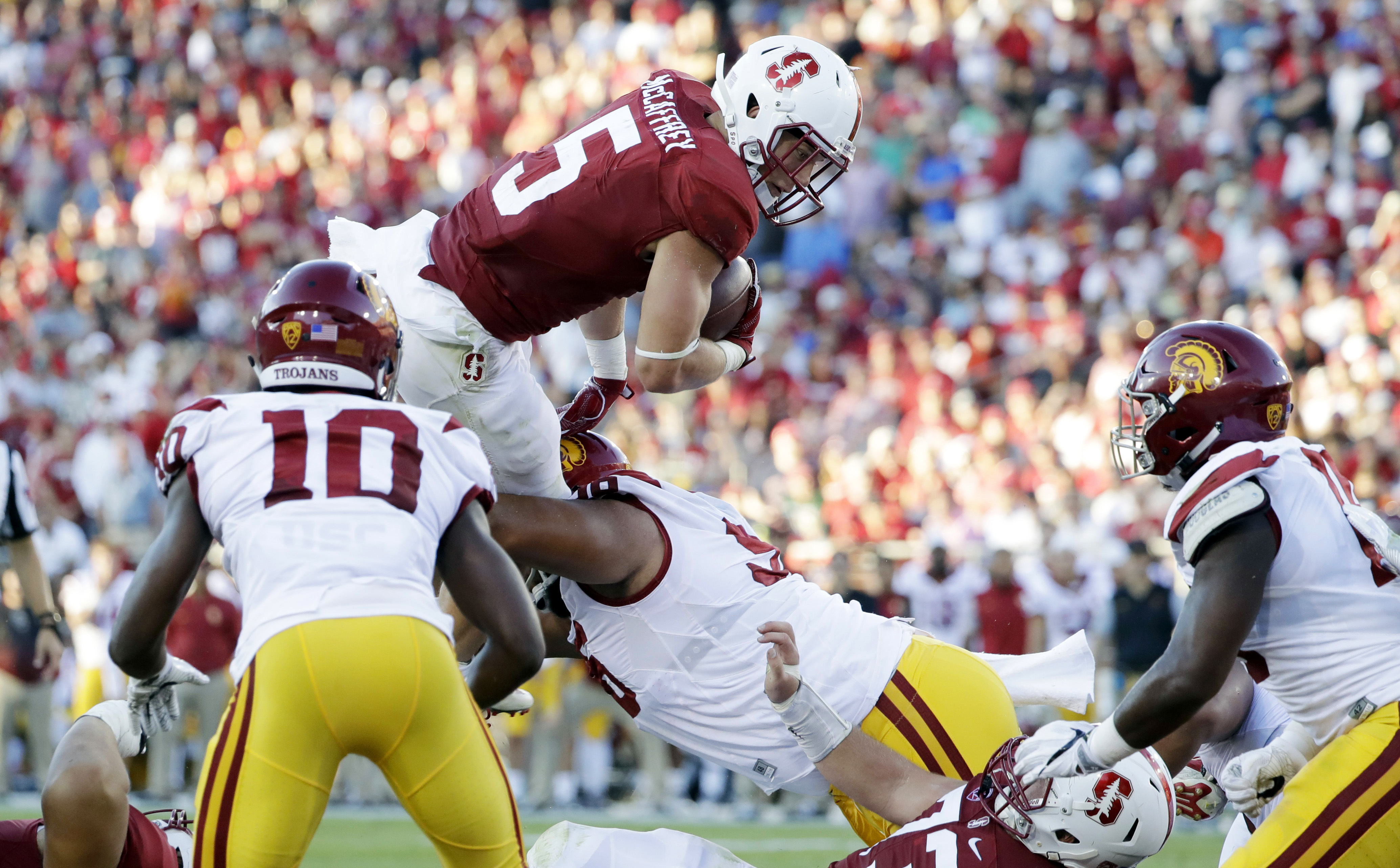 McCaffrey and No. 7 Stanford methodically mash USC 27-10