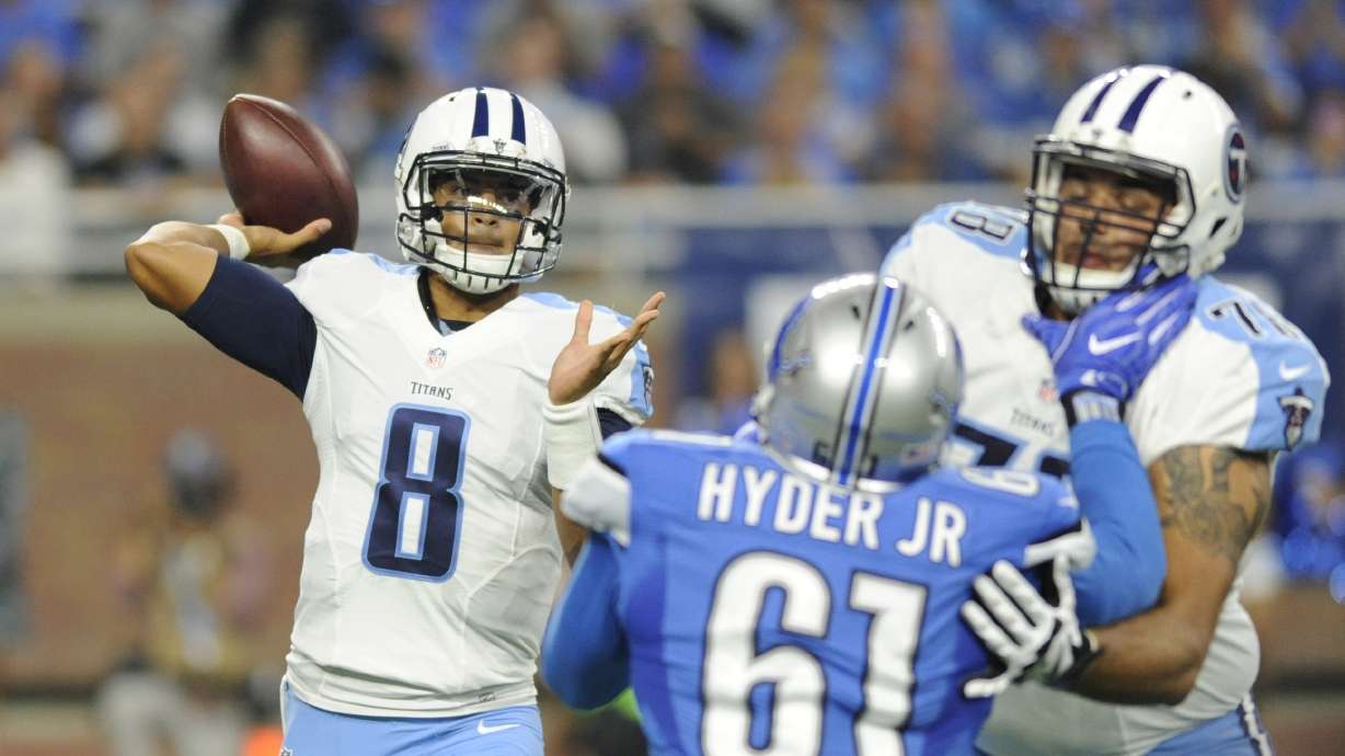 Titans rally to beat Lions 16-15 on Mariota's 2nd TD pass