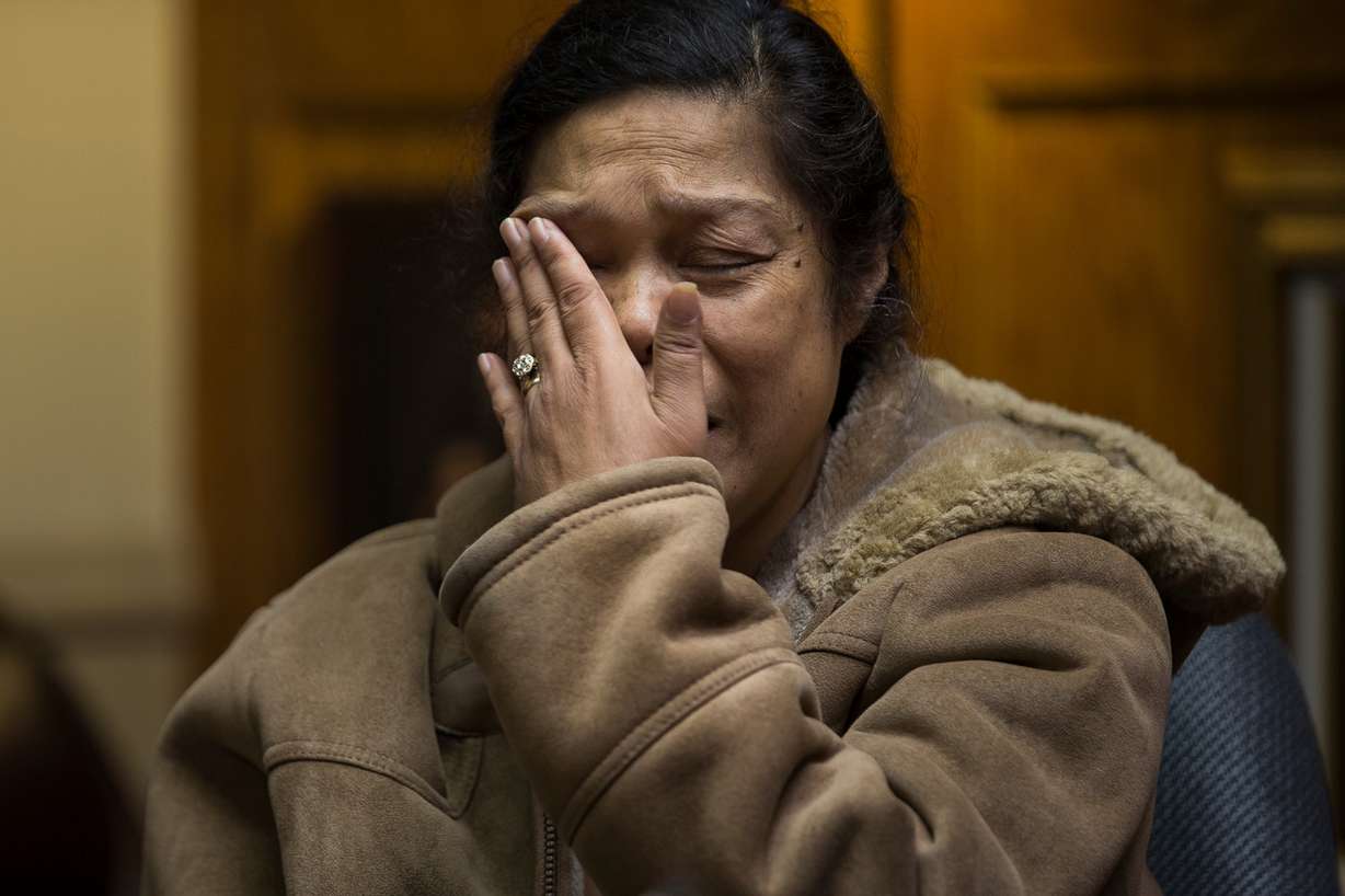 Valu Angilau, mother of Siale Angilau, speaks during a press conference at the Sykes McAllister Law Offices in Salt Lake City on Thursday, Sept. 22, 2016. Photo: Spenser Heaps, Deseret News