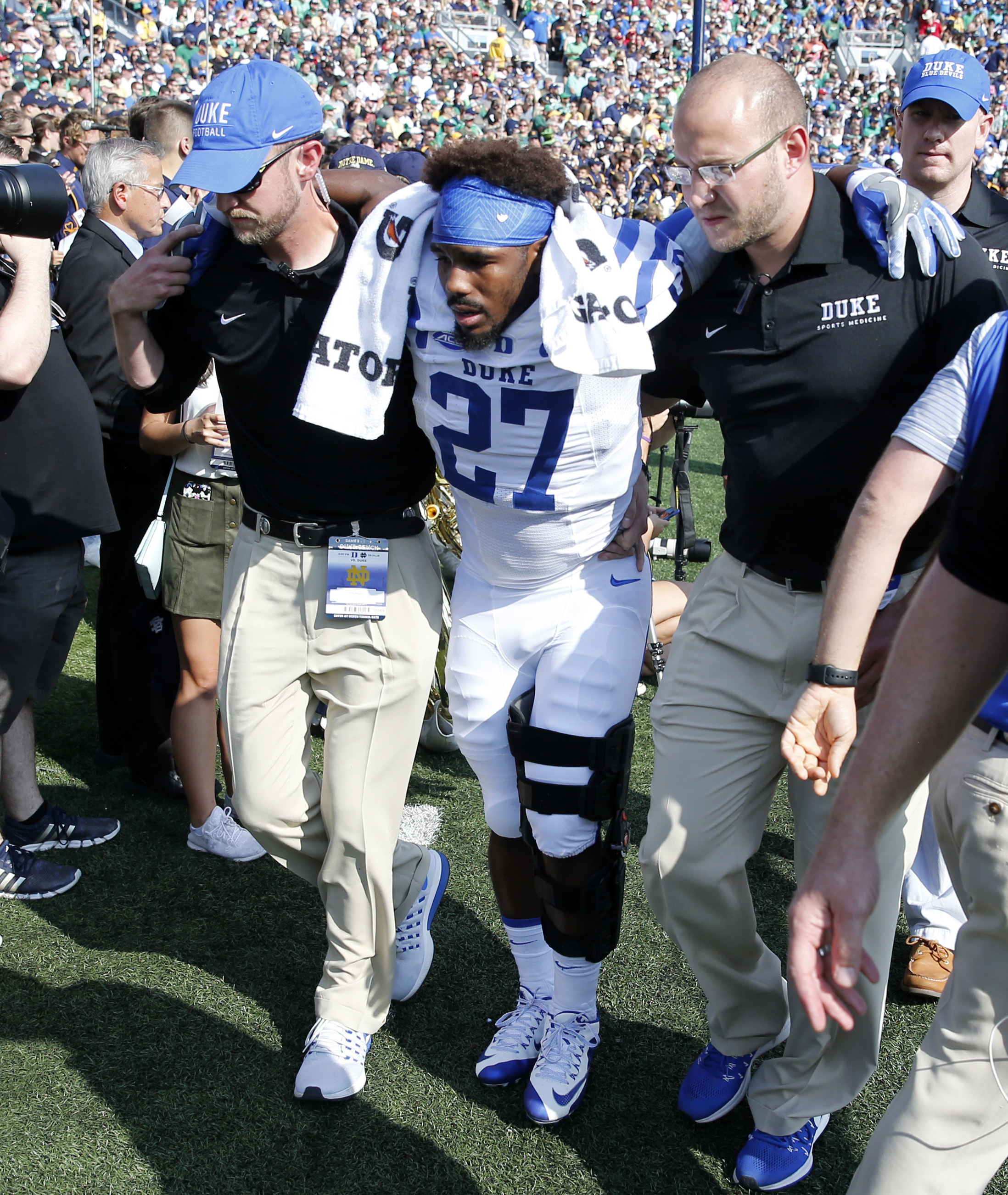 Duke KR DeVon Edwards suffers season-ending knee injury