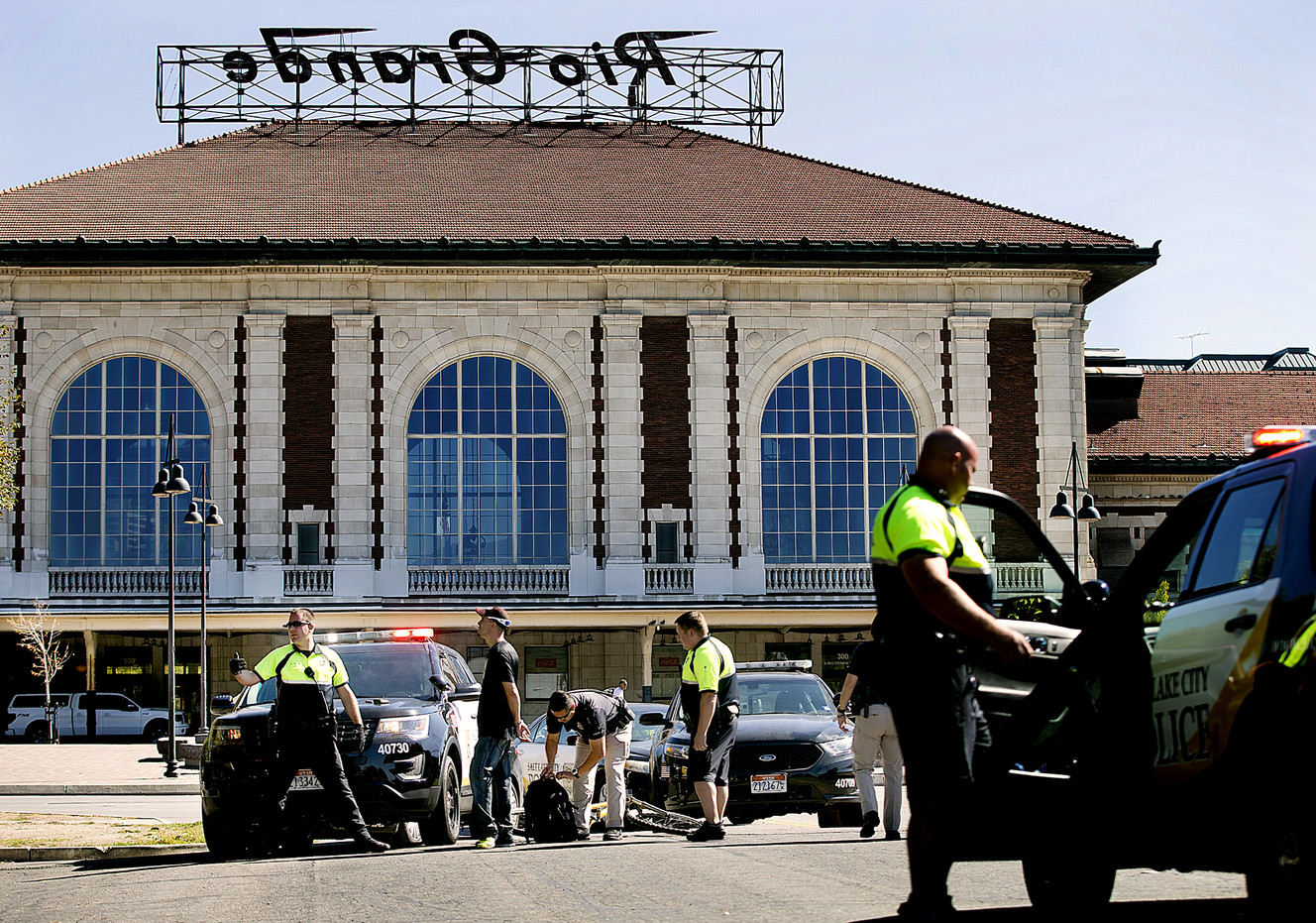 A man is arrested for stealing a bicycle in Salt Lake City on Wednesday, Sept. 28, 2016. (Photo: Laura Seitz, Deseret News)