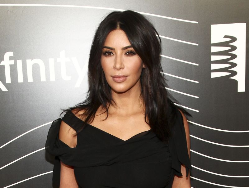 kim kardashian off the shoulder black dress Kim Kardashian Black One Shoulder Dress 2019 Creative Arts Emmy Awards