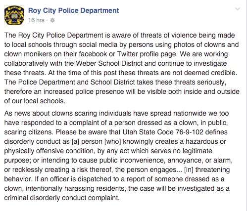 Facebook.com/RoyCityPolice/