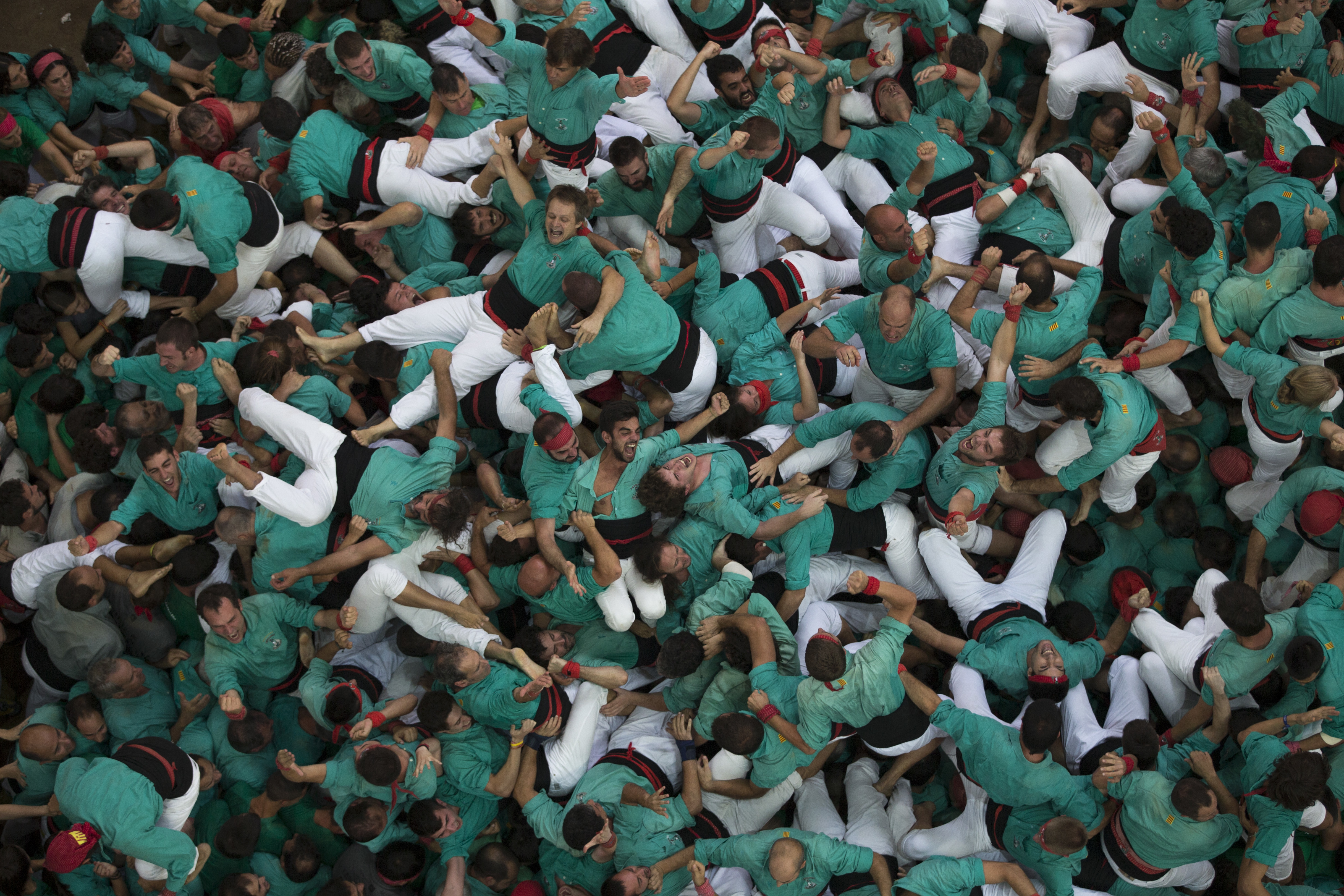 AP PHOTOS: Human tower building in Catalonia complex