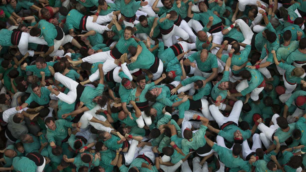 AP PHOTOS: Human tower building in Catalonia complex